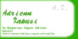 adrienn kapusi business card